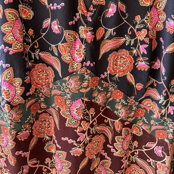 Cabi Festive Retro Flower Maxi Dress Size S Boho Style # 3675 Prairie Cottage - Picture 5 of 13